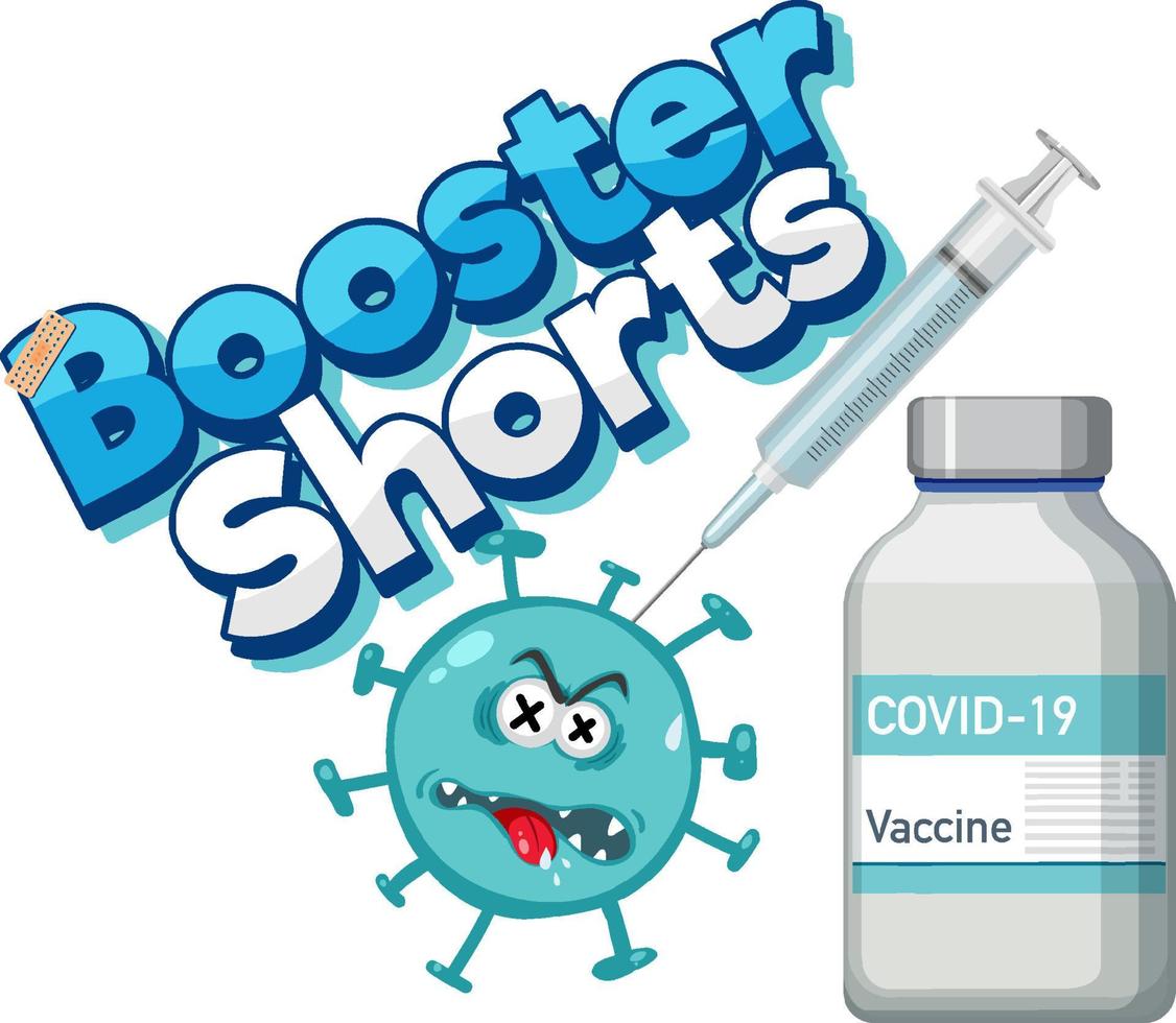 Booster shorts covid 19 vaccine logo vector