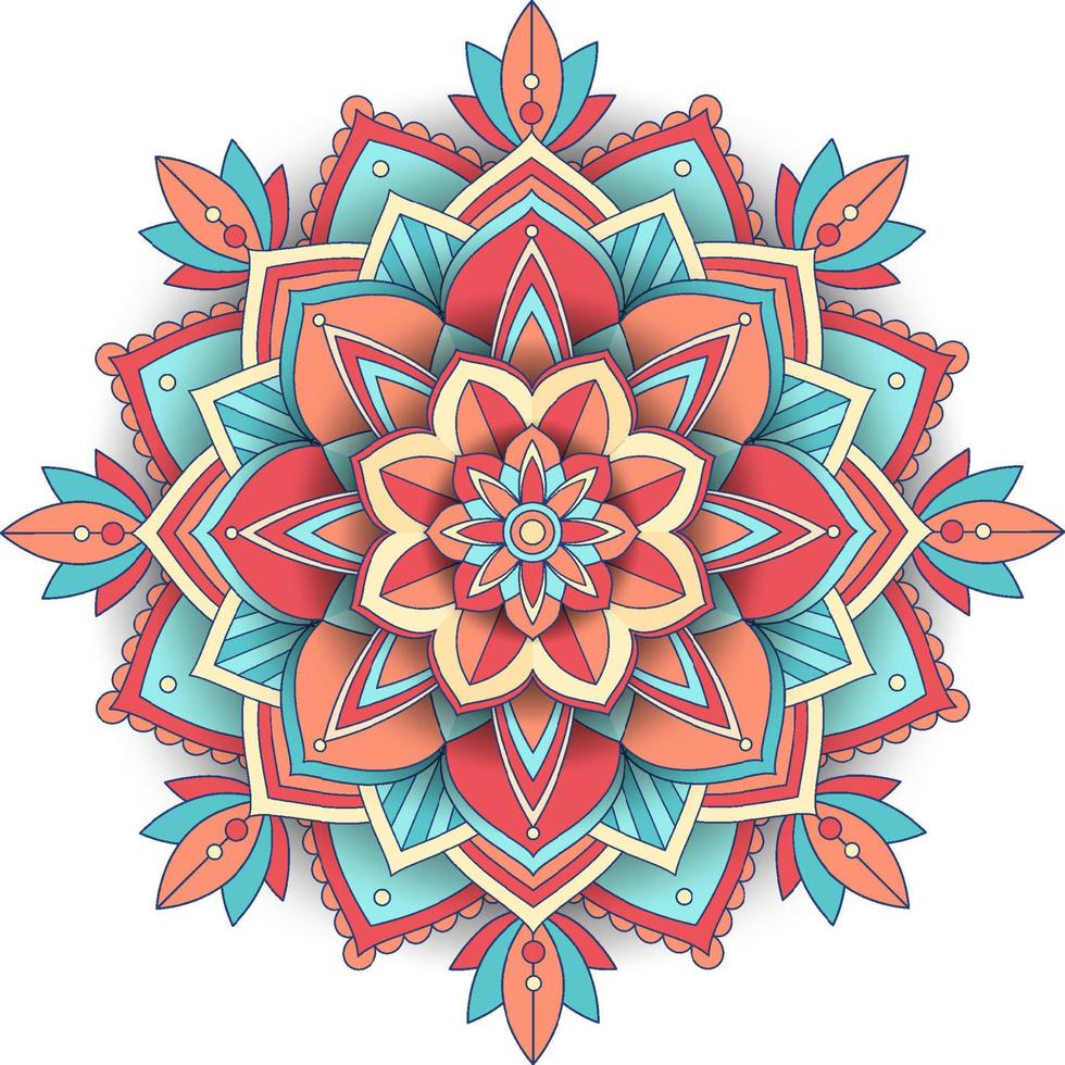 Vintage mandala with thin lines vector