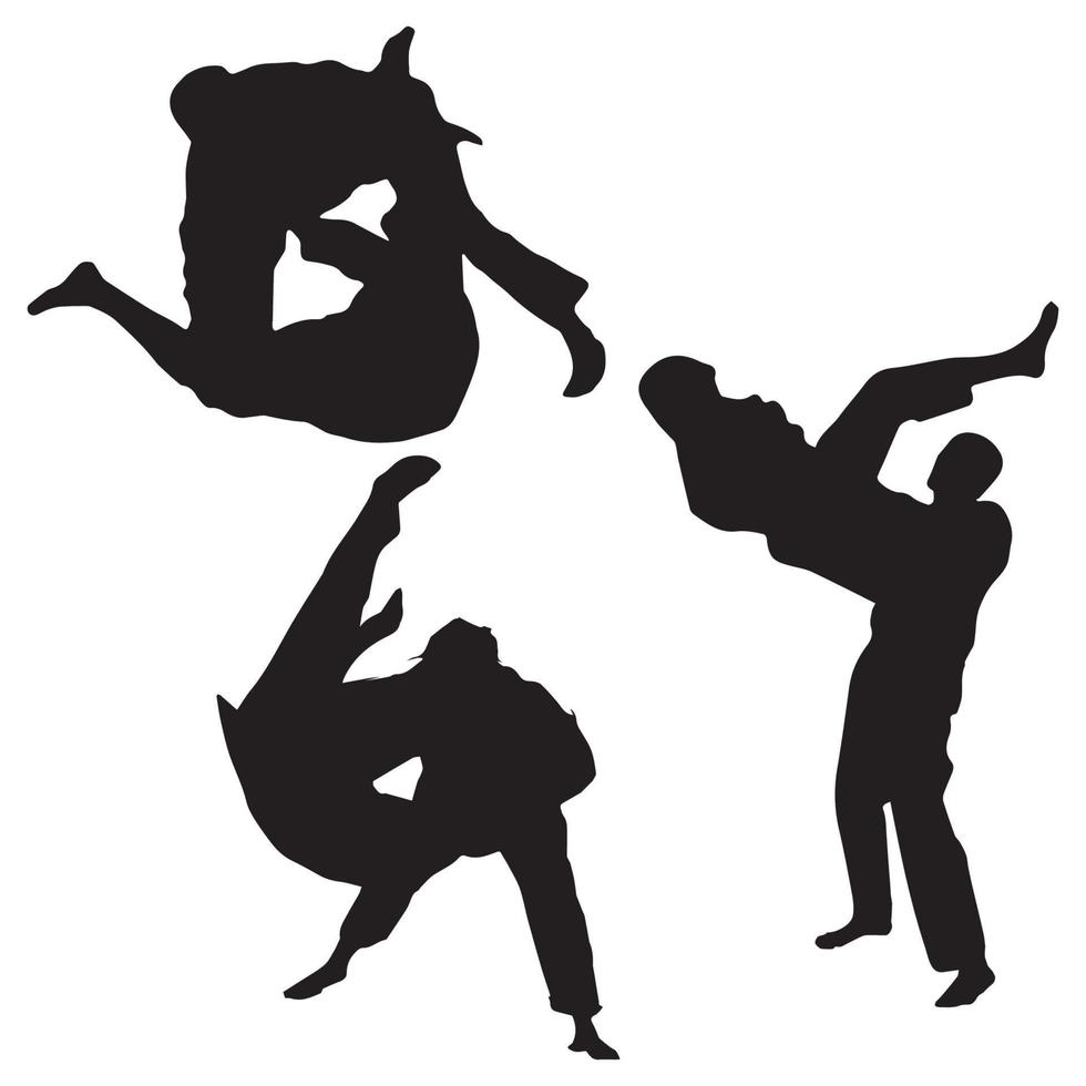 pose de estilo judo arte marcial vector