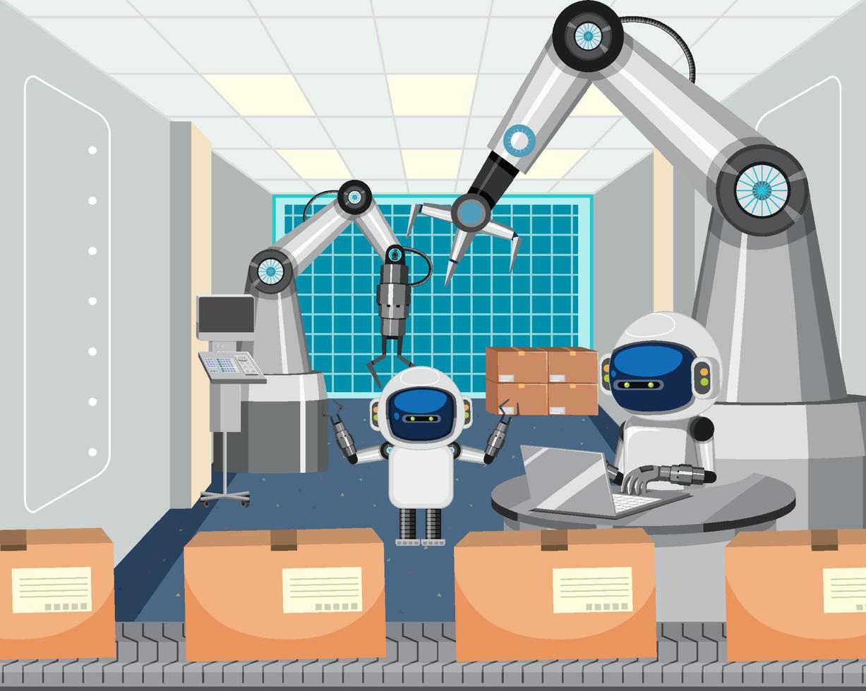 Robot automation industry concept vector