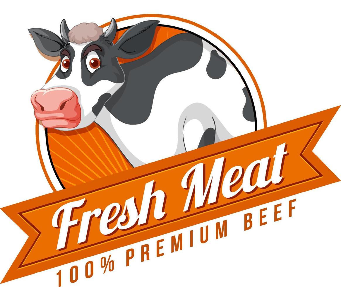 A cow with a Fresh meat label vector