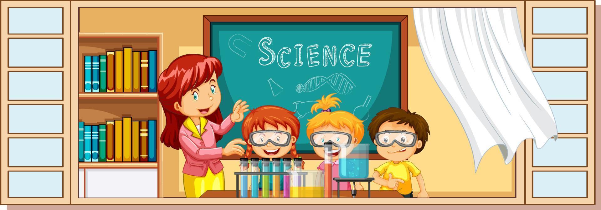 View through the window of classroom 6351440 Vector Art at Vecteezy