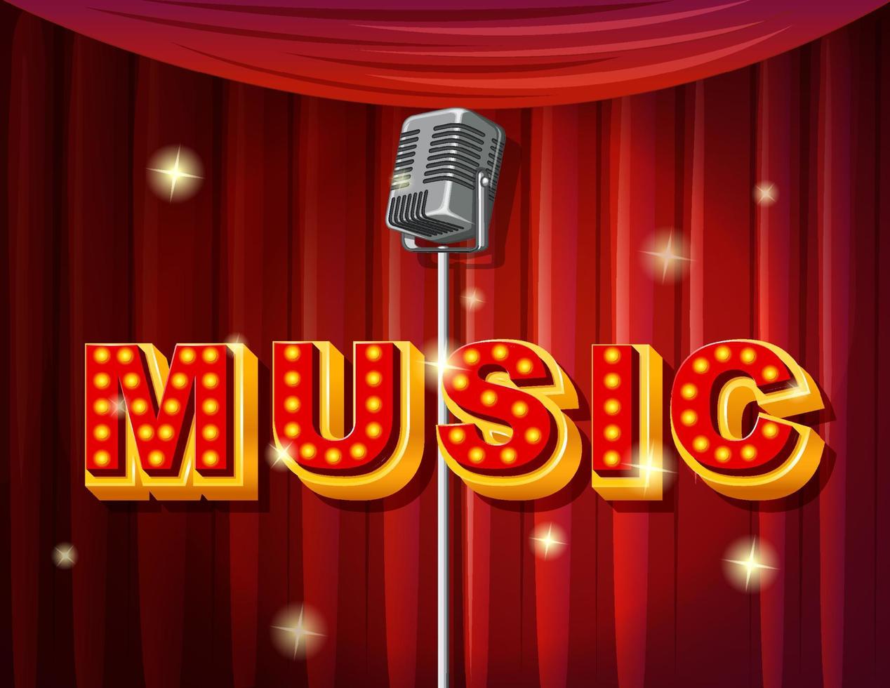 Music logo with microphone vector