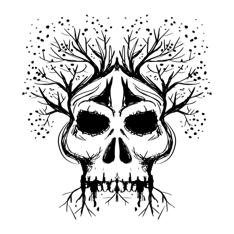 Skull abstract tree vector