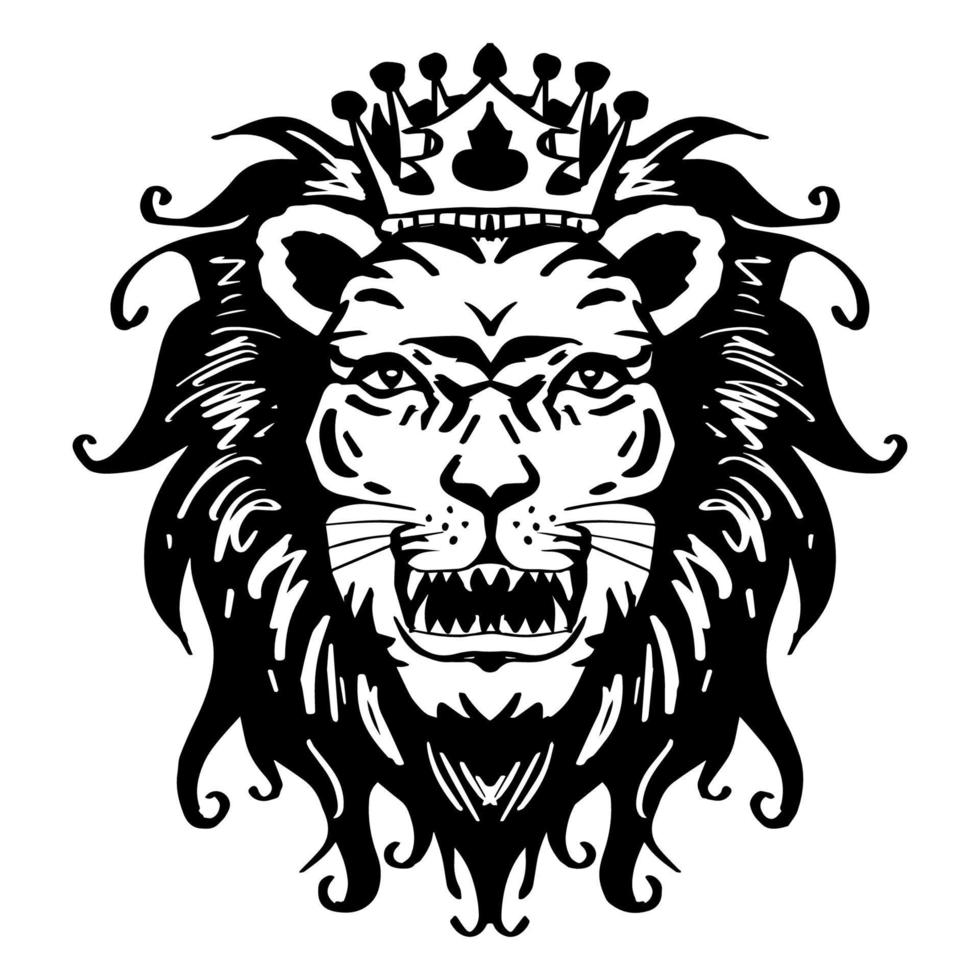 Lion head with crown vector