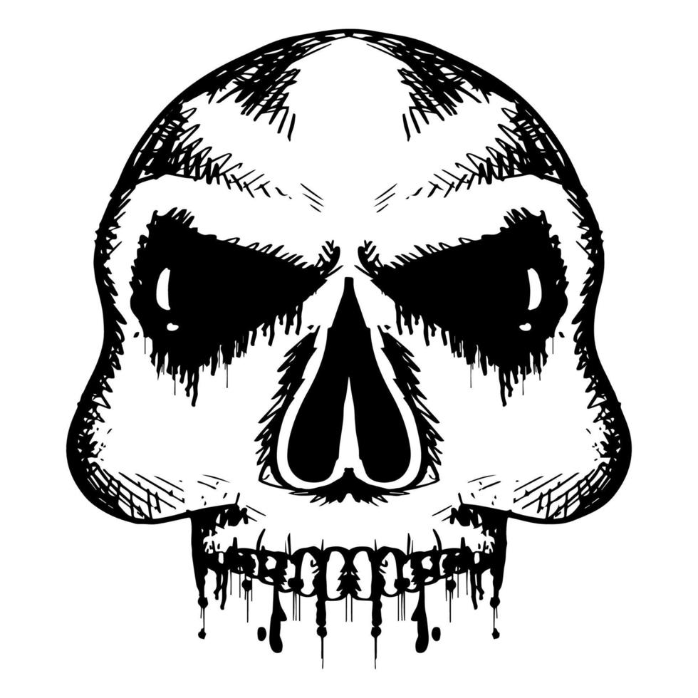 dibujo de calavera sangrienta vector