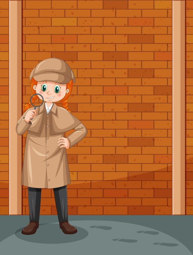 Detective wearing brown overcoat vector