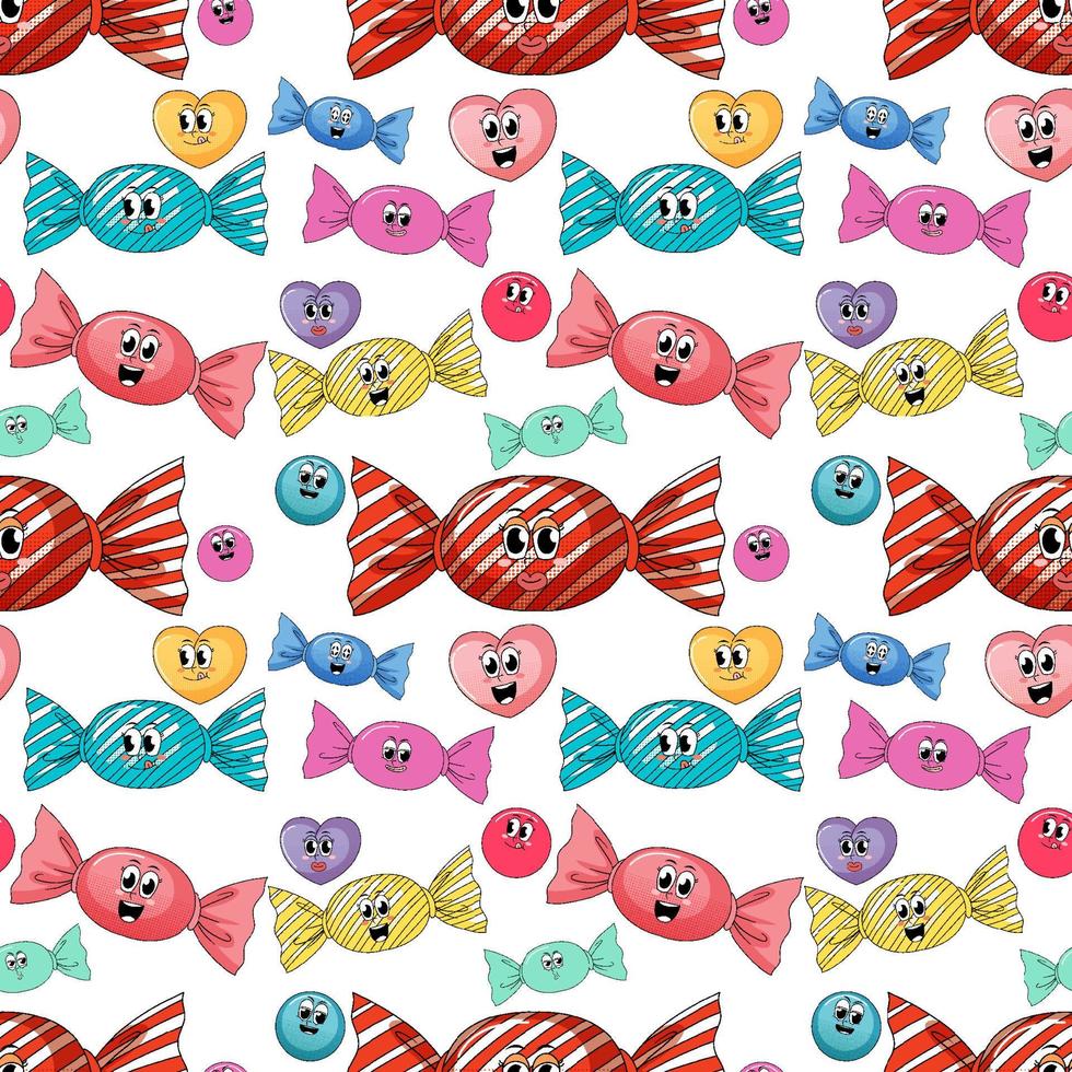 Seamless pattern cartoon on white background vector