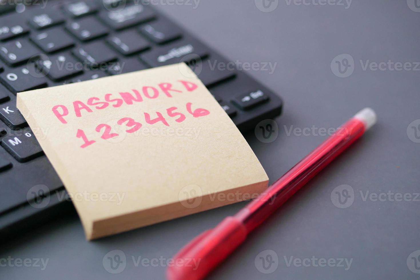 writing password on a sticky note photo