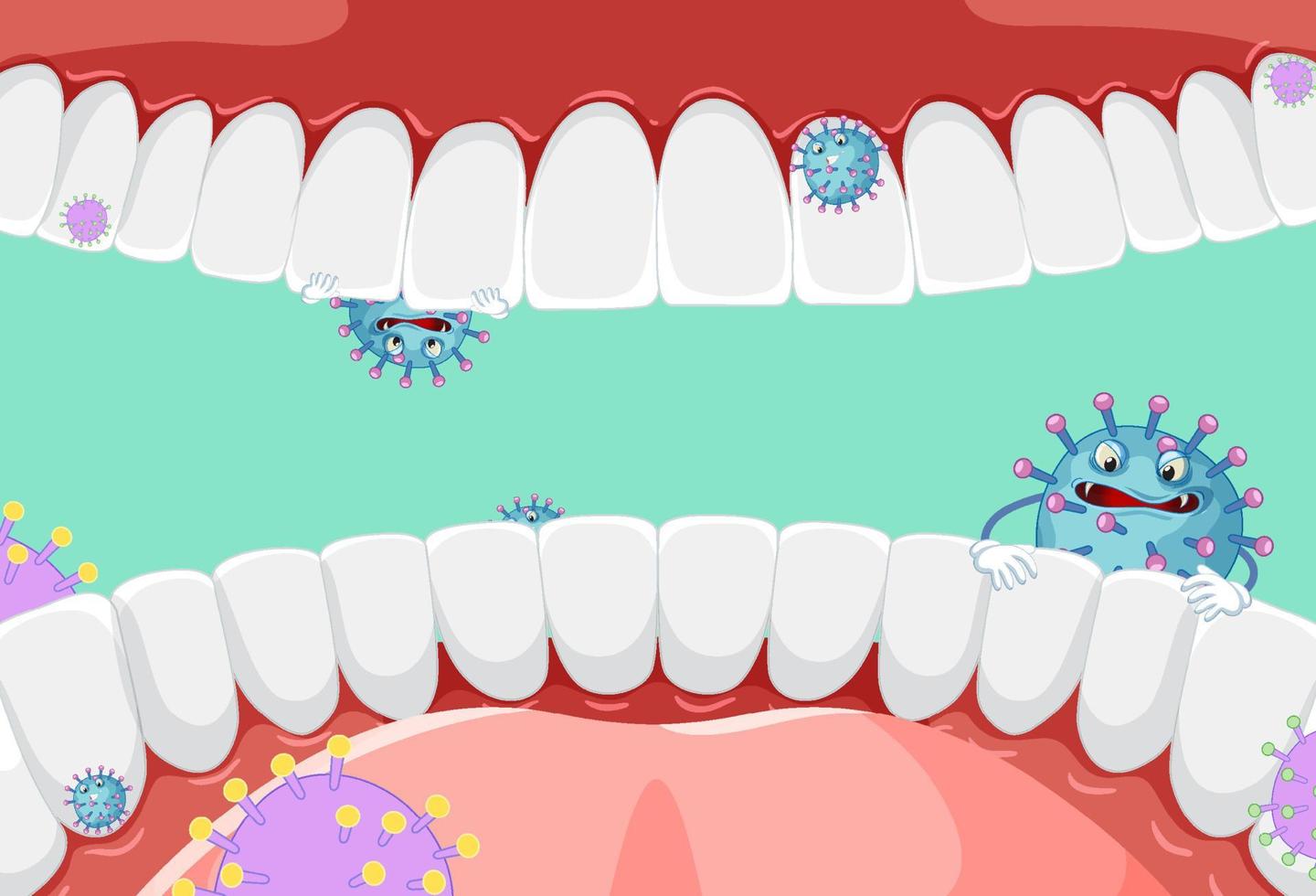 bacterias dentro de la boca humana vector