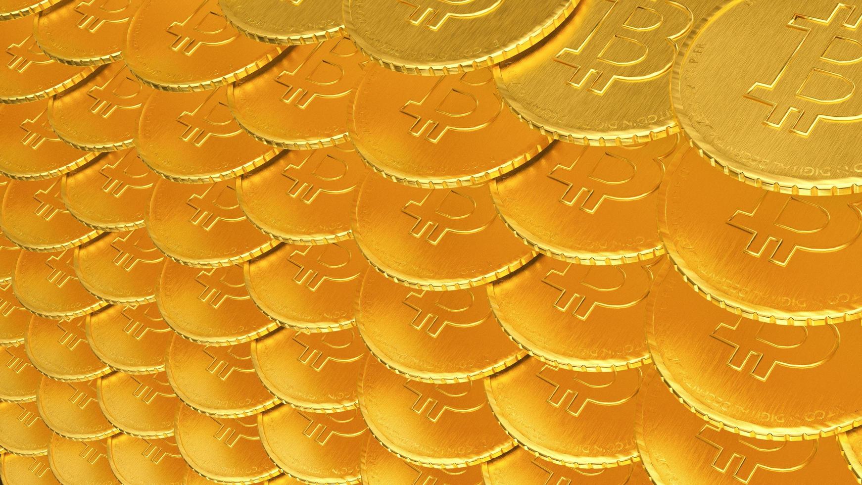 bitcoin gold wallpaper background texture 3d illustration render photo