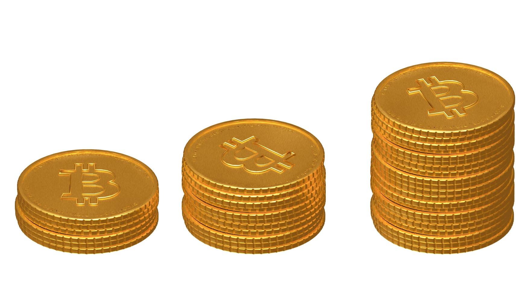 bitcoin gold coin isolated background 3d illustration rendering photo