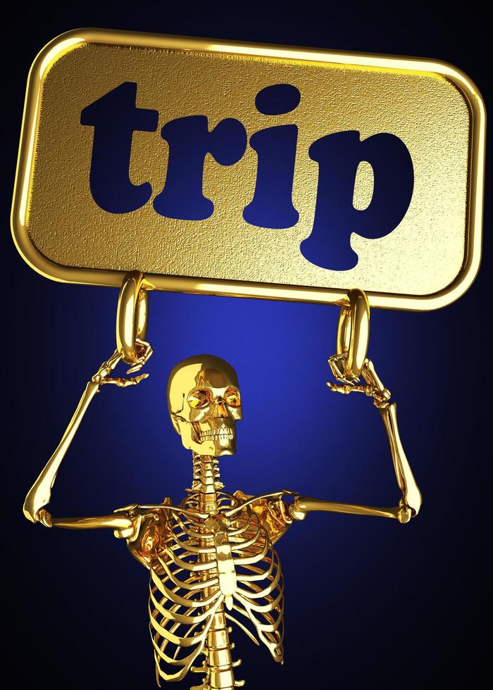 trip word and golden skeleton photo