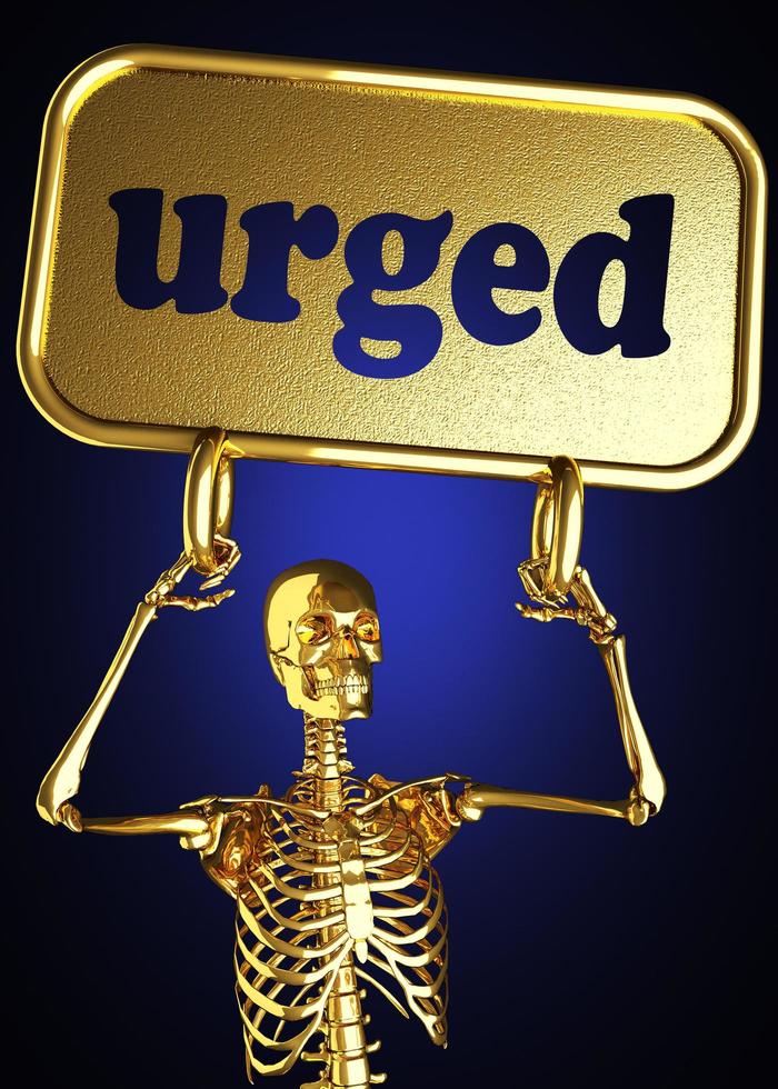 urged word and golden skeleton photo