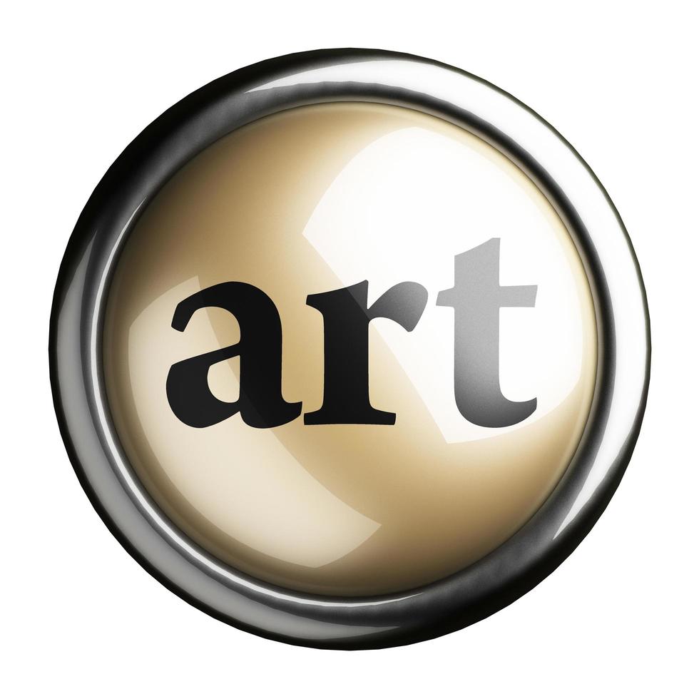 art word on isolated button photo