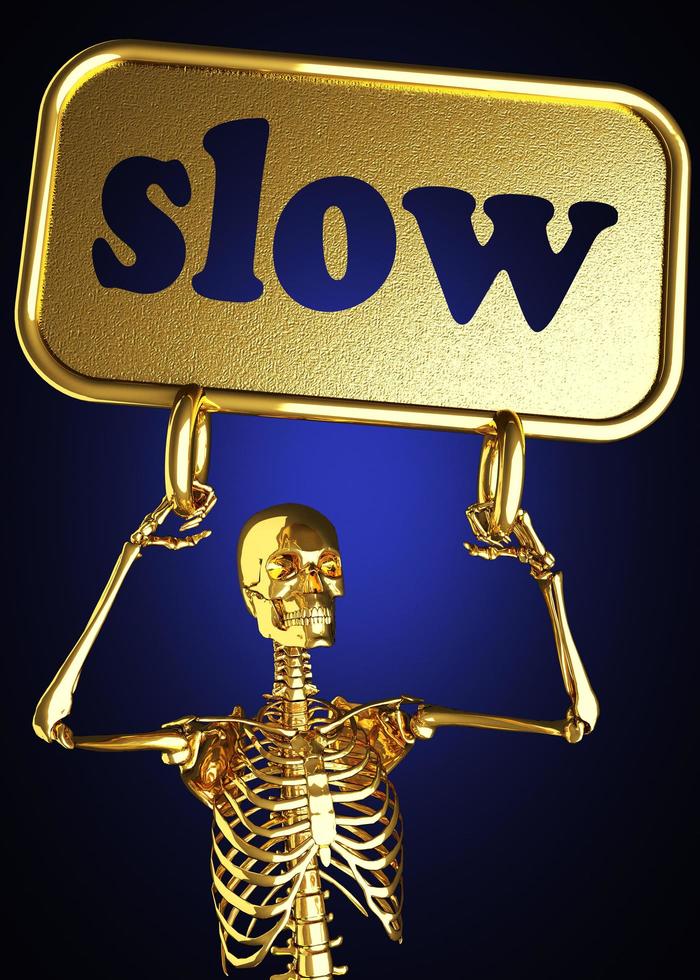 slow word and golden skeleton photo