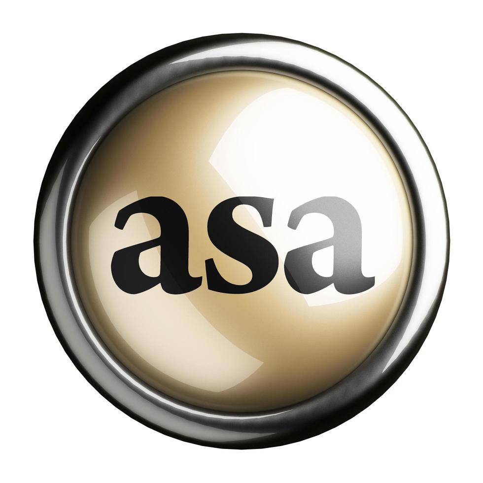 asa word on isolated button photo