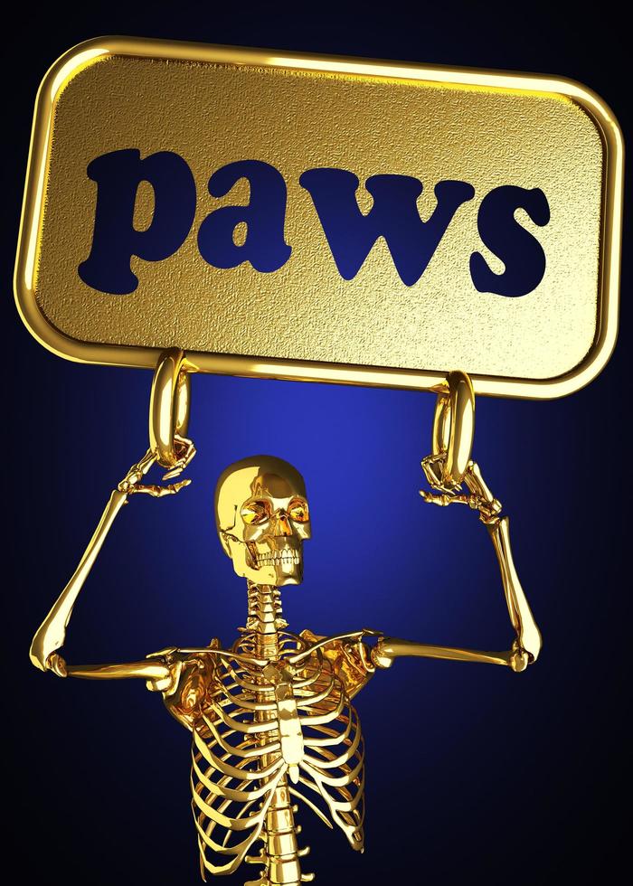 paws word and golden skeleton photo