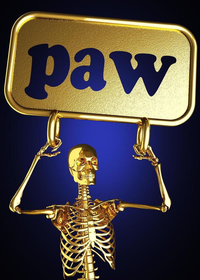 paw word and golden skeleton photo