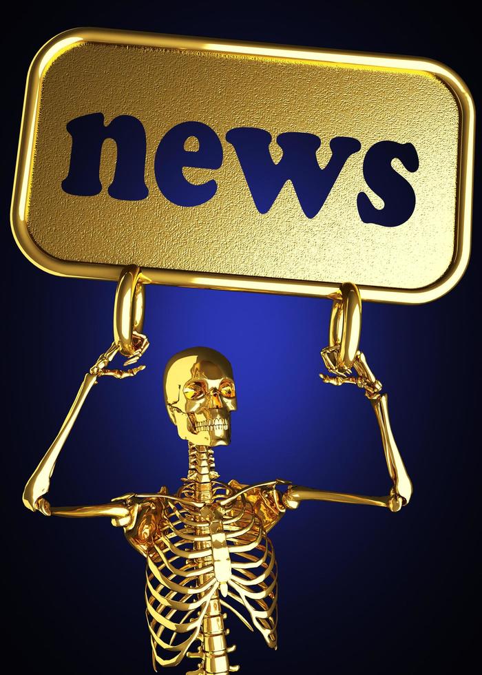 news word and golden skeleton photo