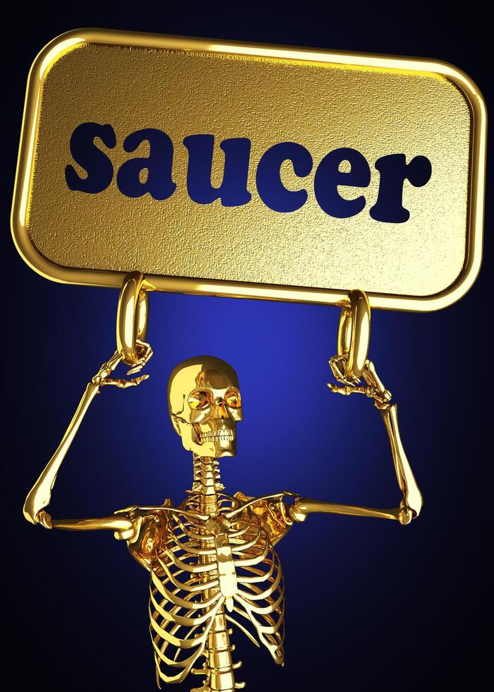 saucer word and golden skeleton 6353637 Stock Photo at Vecteezy
