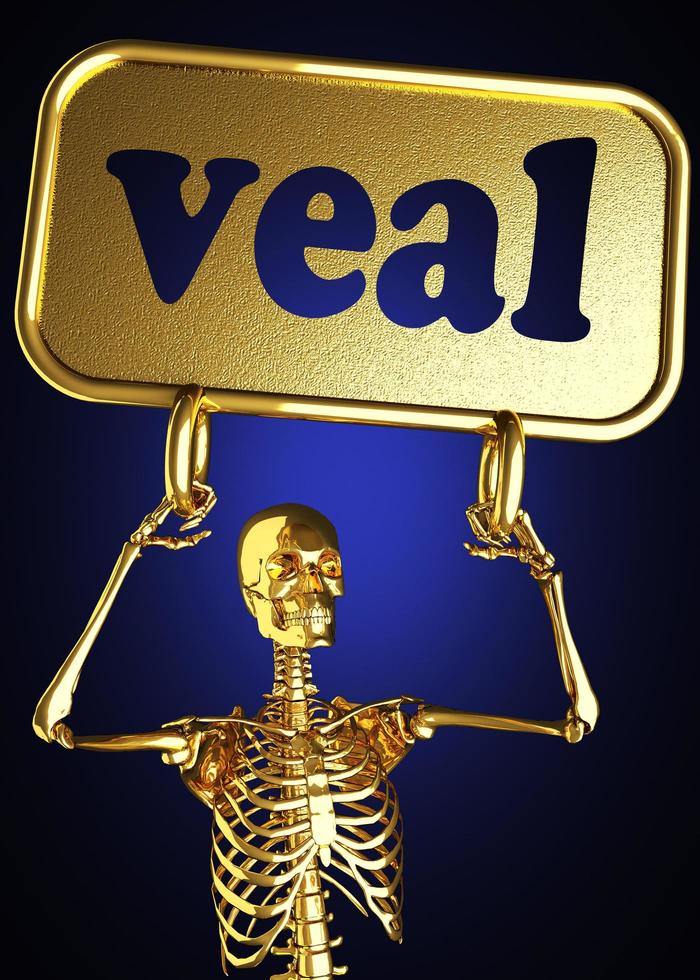 veal word and golden skeleton photo