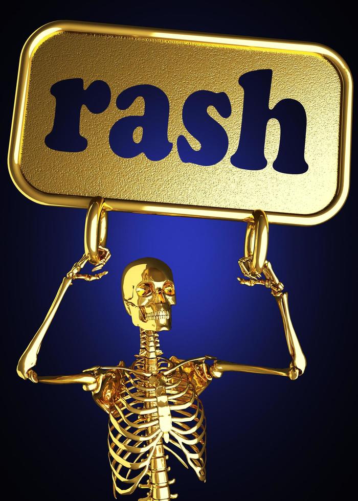 rash word and golden skeleton photo