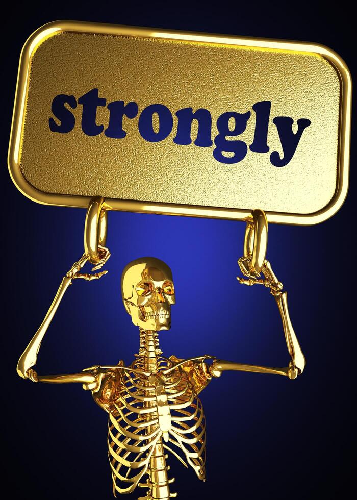 strongly word and golden skeleton photo