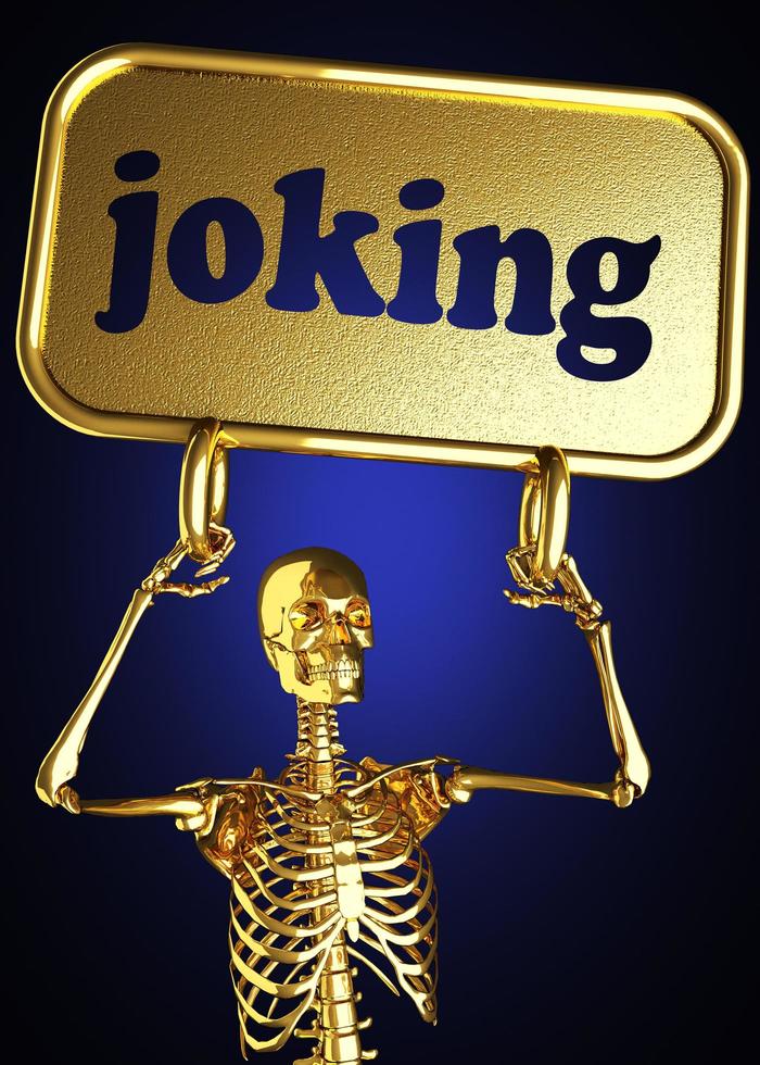 joking word and golden skeleton photo