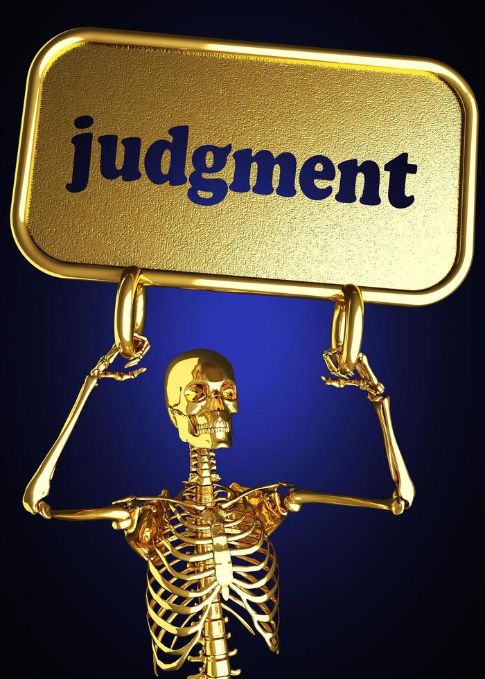 judgment word and golden skeleton photo