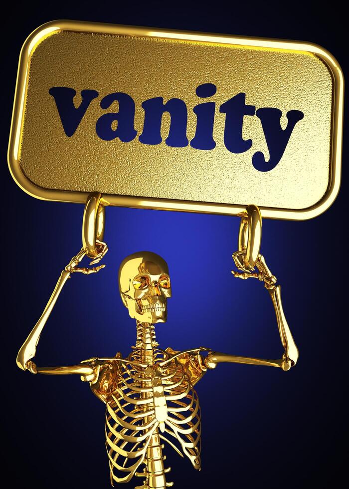 vanity word and golden skeleton 6354508 Stock Photo at Vecteezy