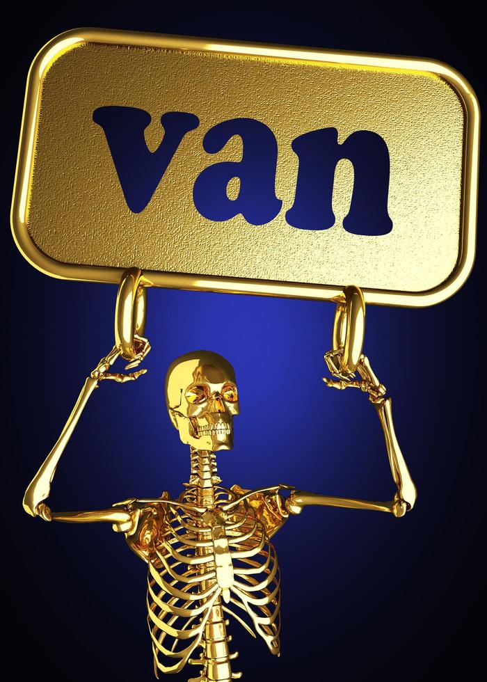 van word and golden skeleton photo