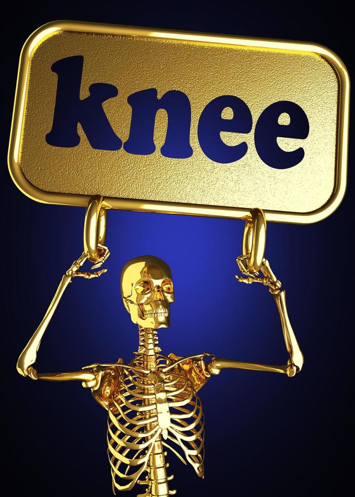 knee word and golden skeleton photo