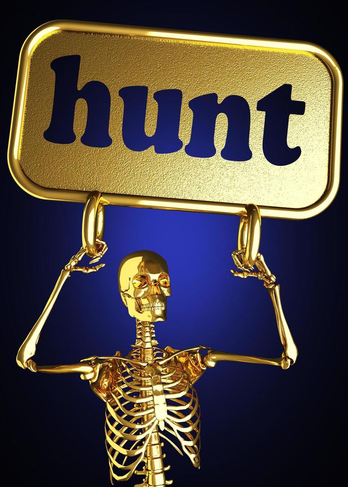 hunt word and golden skeleton photo