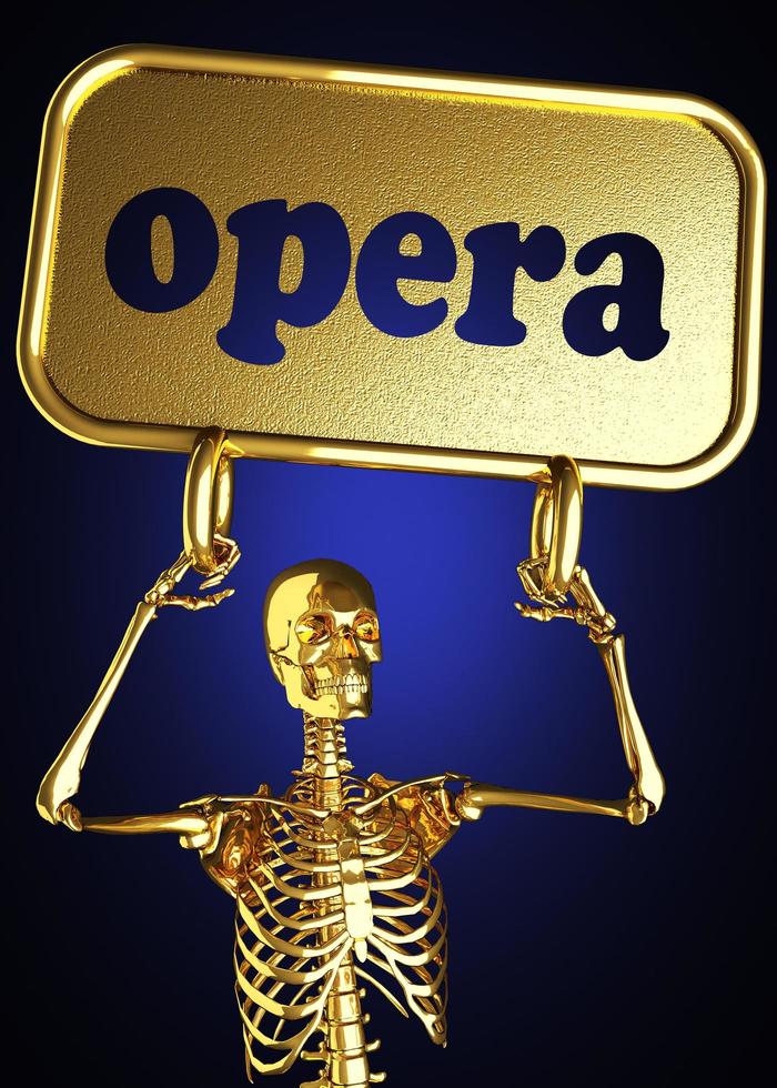 opera word and golden skeleton photo