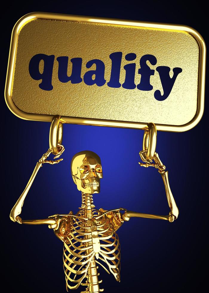 qualify word and golden skeleton photo