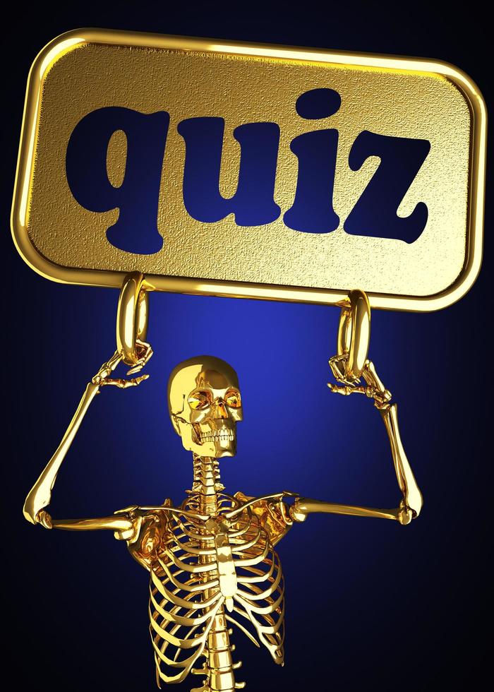 quiz word and golden skeleton photo