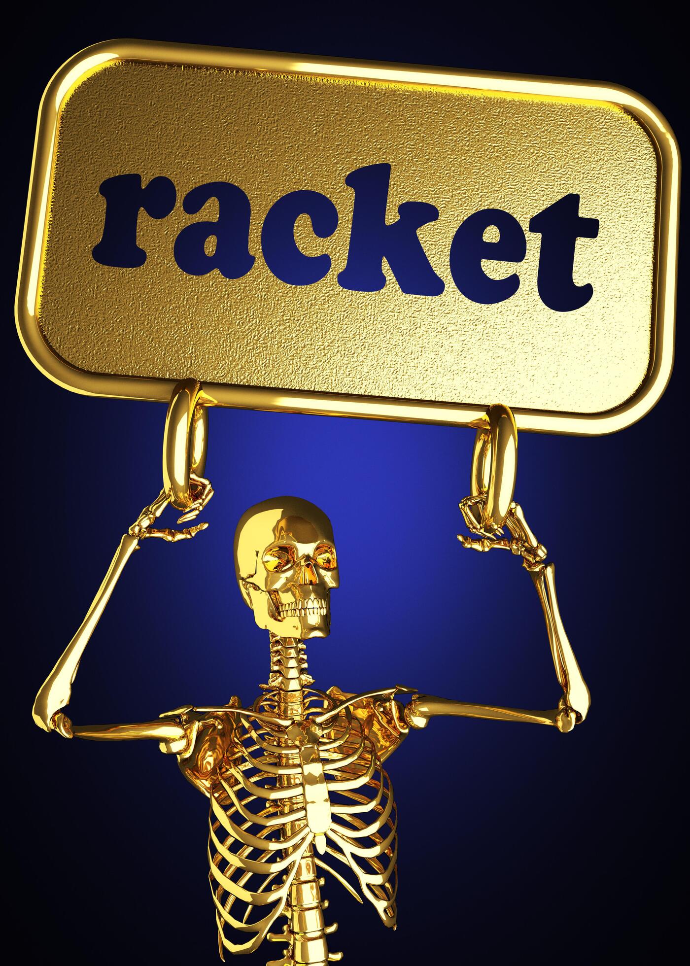 racket word and golden skeleton 6355379 Stock Photo at Vecteezy