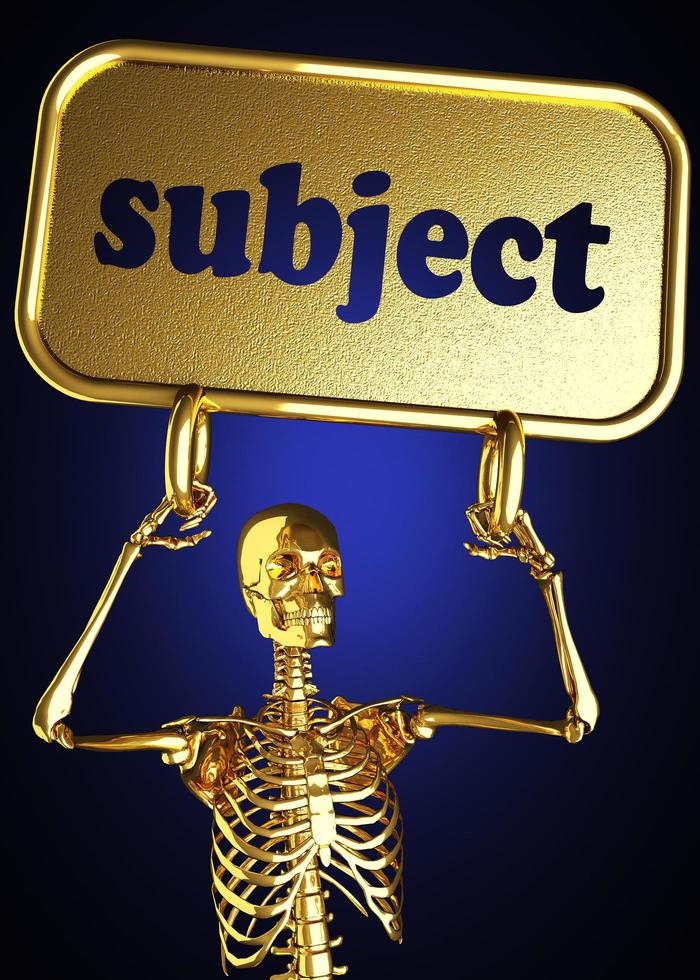 subject word and golden skeleton photo