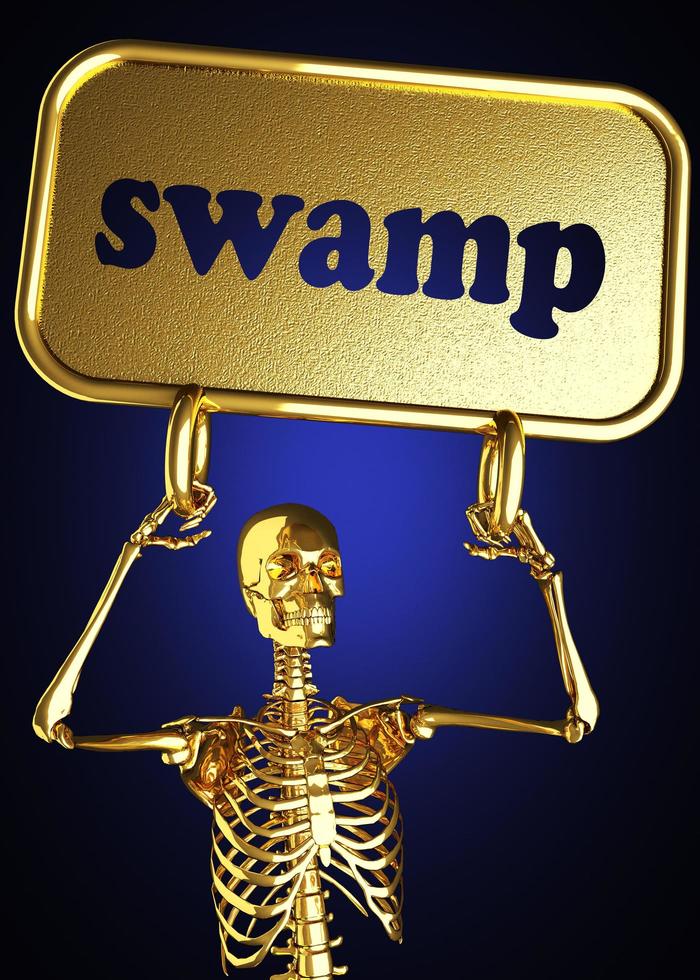 swamp word and golden skeleton photo