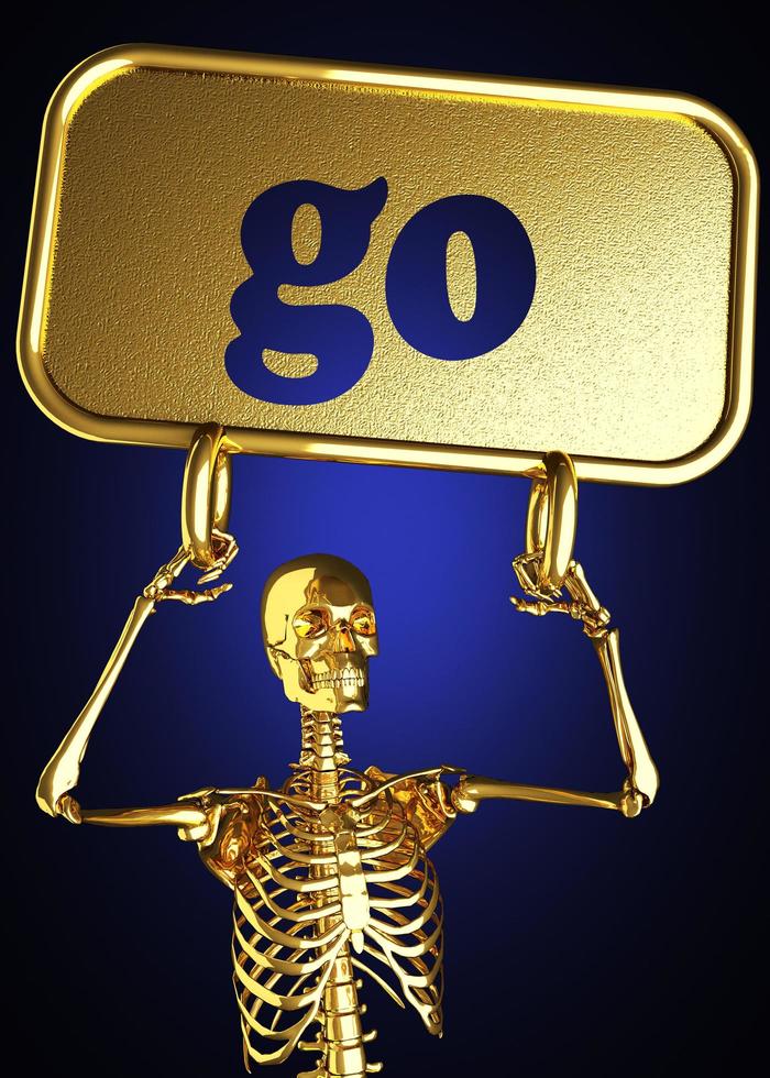 go word and golden skeleton photo