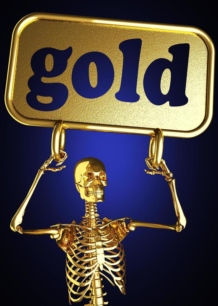 gold word and golden skeleton photo