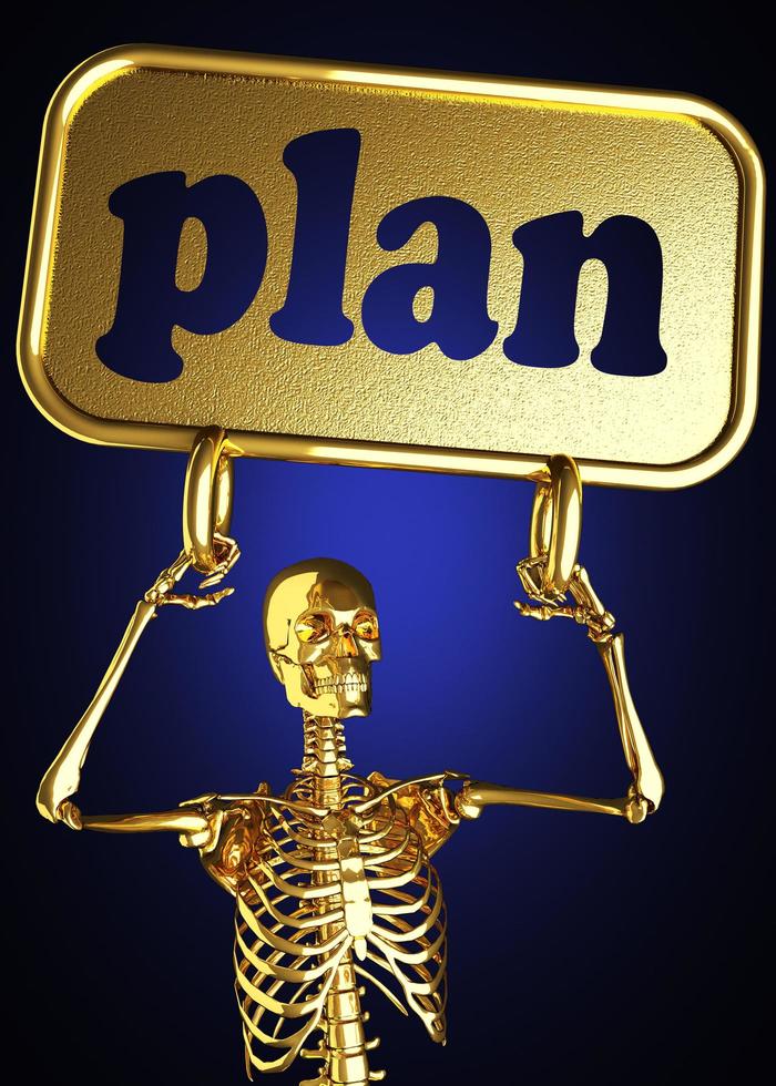 plan word and golden skeleton photo