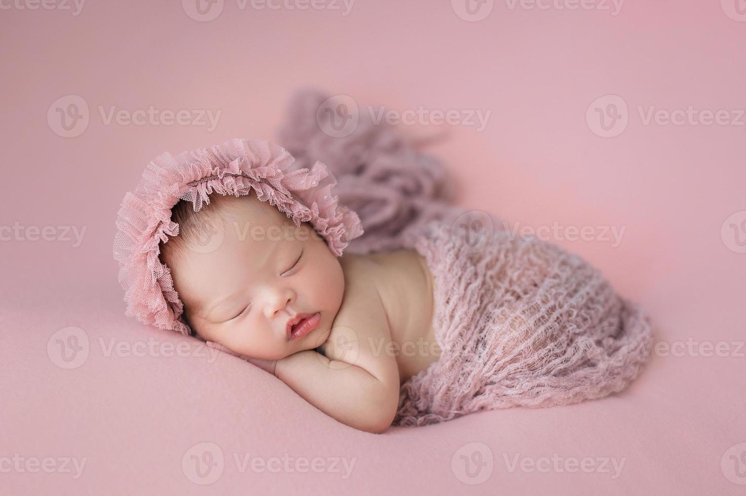 Asian newborn baby sleeping photo