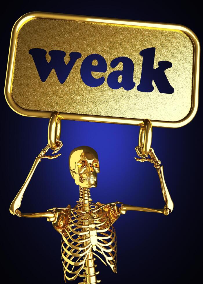 weak word and golden skeleton photo