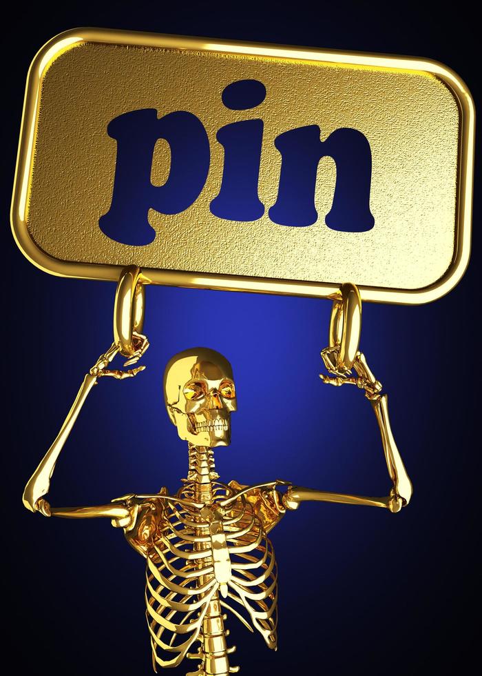 pin word and golden skeleton photo