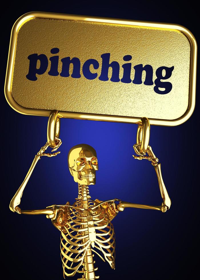 pinching word and golden skeleton photo