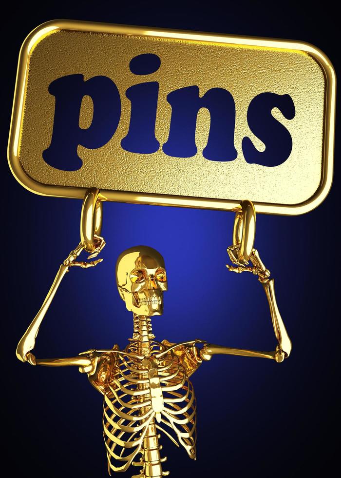 pins word and golden skeleton photo