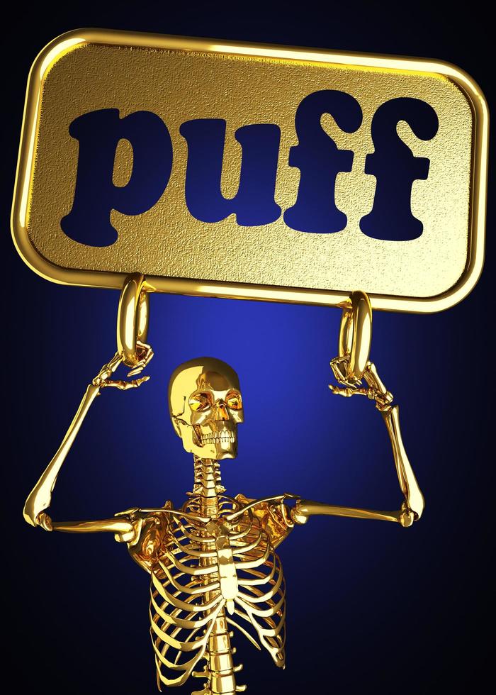 puff word and golden skeleton photo