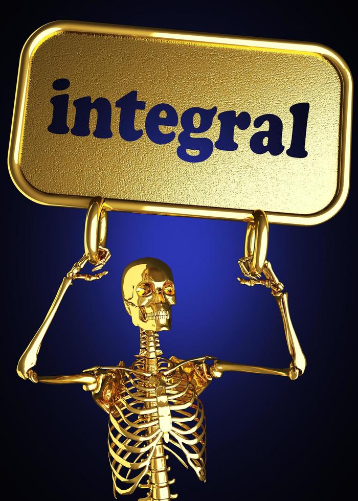 palabra integral y esqueleto dorado foto